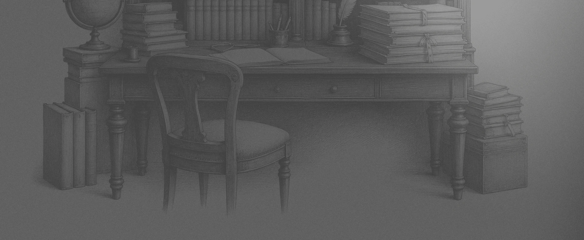 Escritorio clásico rodeado de libros